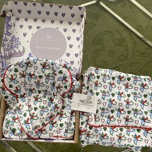 Roller rabbit merry monkey long polo pajamas xs